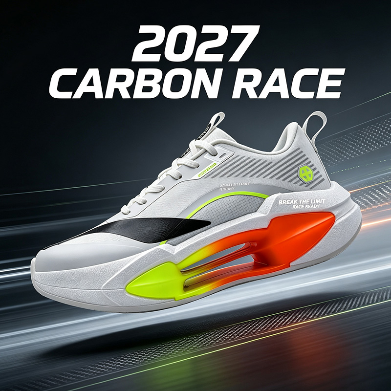 Breathable Mesh Athletic Shoes - Zapatillas de Running con Placa de