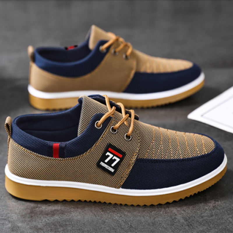 Zapatos de Hombre Modernos y a - Knit Fabric Lace Up Sneakers reseña y precio